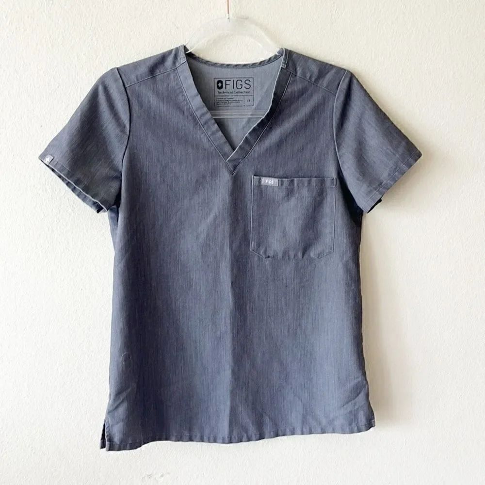 FIGS One Pocket V Neck Scrub Top